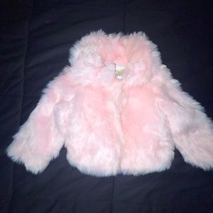 Biscotti Baby Pink Faux Fur Coat
